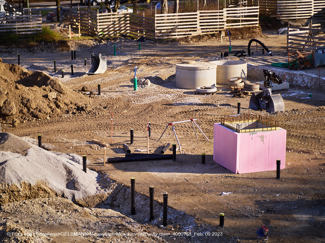 09.02.2023 - Baustelle Haus für Kinder in der Quiddestraße 3 in Neuperlach